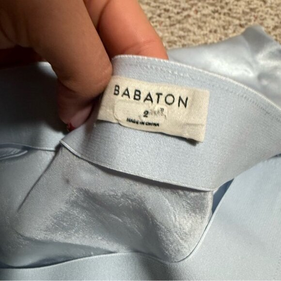 Aritzia Babaton Baby Blue Midi Slip Skirt- Size 2 - Picture 8 of 10